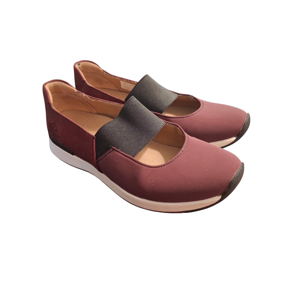 Vionic Cadee Burgundy Slip On Mary Jane Sneakers Womens Size 8 Orthotic Comfort